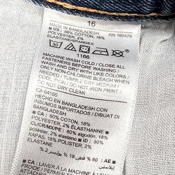 Old Navy Girls Jeans Size 16 Blue Denim High Waisted Straight Leg Adjustable - Picture 4 of 12